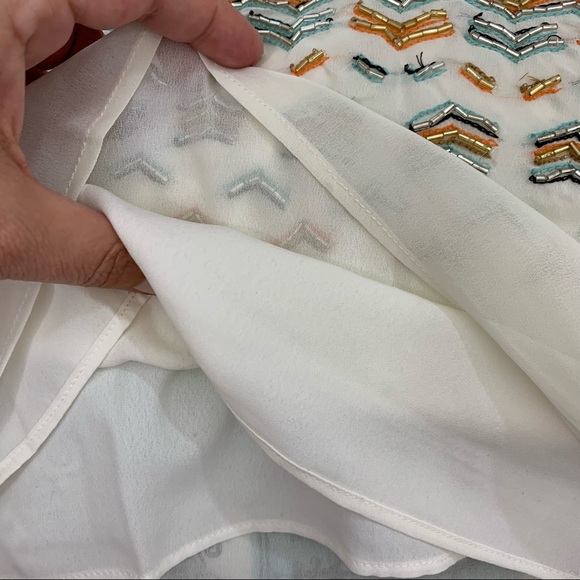 Anthro Greylin Beaded Chevron Racerback Tank Ivory - Picture 11 of 15